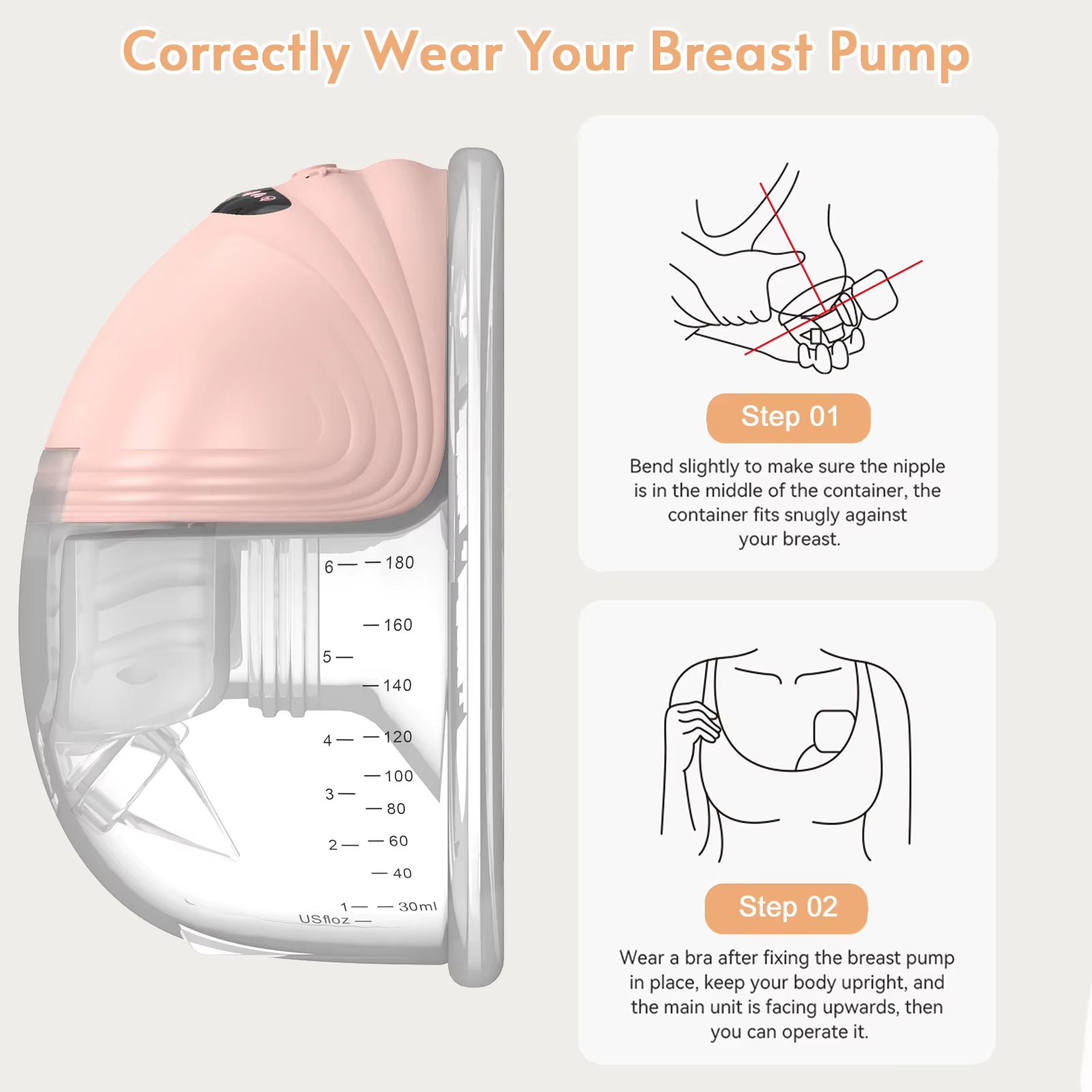 Wearable Breast Pump Hands Free Electric Portable Wearable Breast Pumps Slient Bpa-Free Breastfeeding Milk Collector