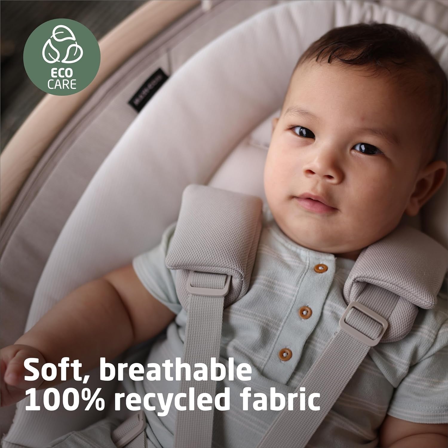 Cassia Smart Baby Swing for Infants, Portable Foldable Swing with Music, 360 Rotation, 5 Speeds, 12 Melodies, Ecocare Fabric, Auto Motion Sensor, 2 Reclines, Classic Graphite