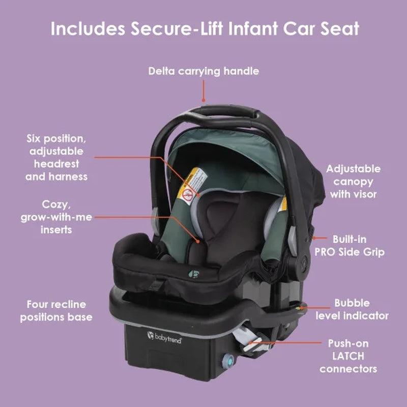 EZ Ride SE Travel System with Secure-Lift Infant Car Seat - Dash Sage